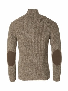 Groby Half Zip Wool Pullover Chevalier - Saddle Brown Neps 