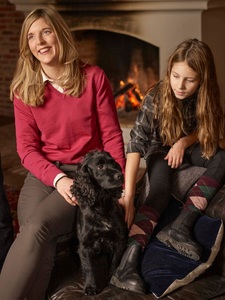 Blaise V-Neck Merino Pullover Dam Chevalier - Cherry Red 