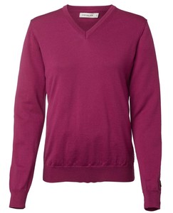 Blaise V-Neck Merino Pullover Dam Chevalier - Cherry Red 