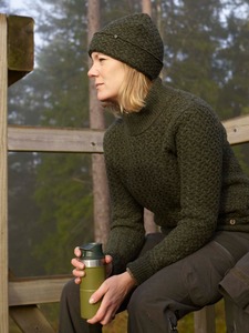 Minley Mockneck Wool Pullover Dam Chevalier - Dark Green 