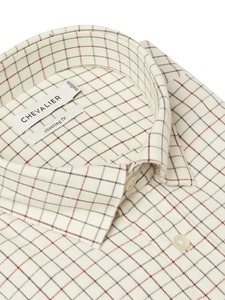 Redway Shooting Fit Wool Shirt Chevalier - Dark Red Tattersall 