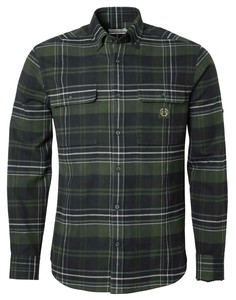 Heron Flannel Shirt Chevalier - October Green Checked 