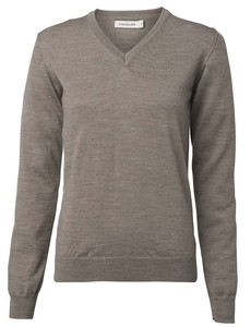 Blaise V-Neck Merino Pullover Dam Chevalier - Walnut 