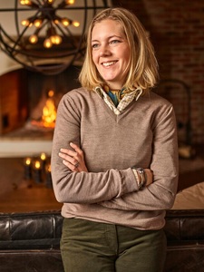 Blaise V-Neck Merino Pullover Dam Chevalier - Walnut 