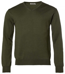 Aston V-Neck Merino Pullover Chevalier - Dark Green 