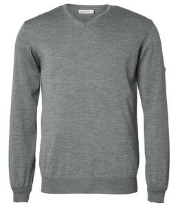 Aston V-Neck Merino Pullover Chevalier - Smoked Grey 