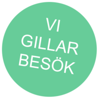En cirkel med text "Vi gillar besök".