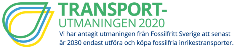 Logga transportutmaningen och text att vi antagit denna.