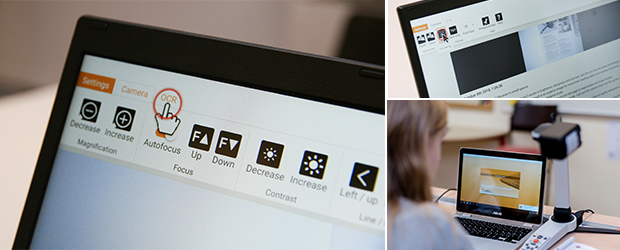 Collage of three images showing ChromeViewer on a screen.
