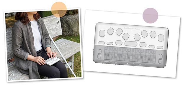 BrailleSense Polaris Mini underlättar för personer i farten - stoppa ner den lilla anteckningsapparaten i väskan och plocka enkelt fram den när behov uppstår - var du än befinner dig.