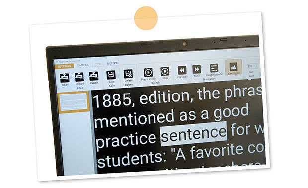 Image showing OCR-processed text in ChormeViewer. There are different picture view modes such as word, line or text and this is where the entire text is displayed.