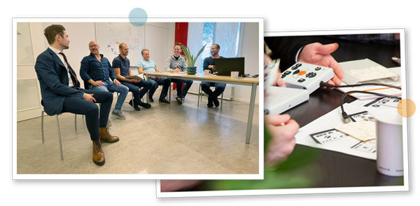 Bild på utvecklingsavdelningen, tagen i ett av LVIs konferensrum
