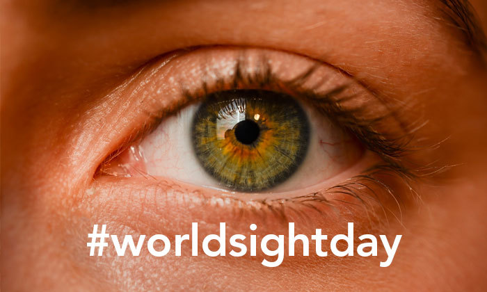 Bild på ett öga med texten #worldsightday