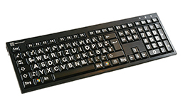 LargePrint White on Black - PC Nero Slim Line Keyboard.