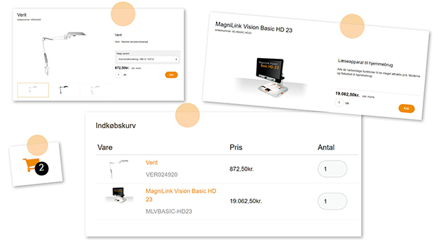Eksempler på billeder fra webshoppen.