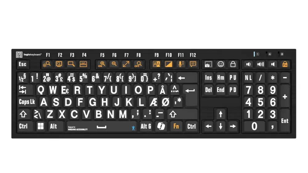 LogicKeyboard NERO Slimline tilgængeligheds-tastatur 3