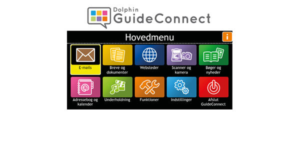 Billedet viser menuen Guide Connect.