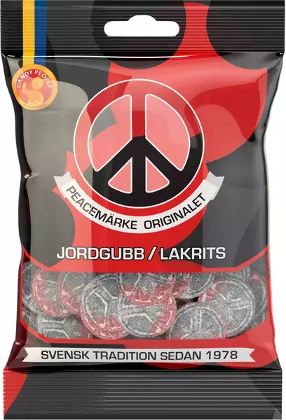 3st - Peacemärke Jordgubb/Lakrits 80g