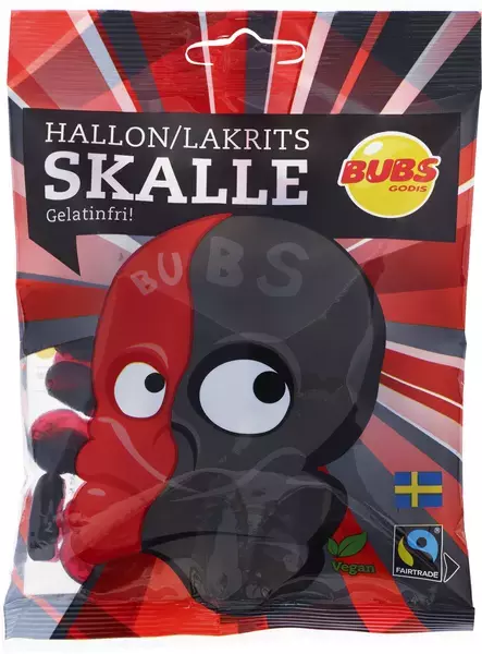 3st - Bubs Hallon/Lakritsskalle 90g