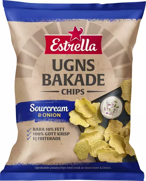 Estrella Ugnsbakade Sourcream/Onion 125g