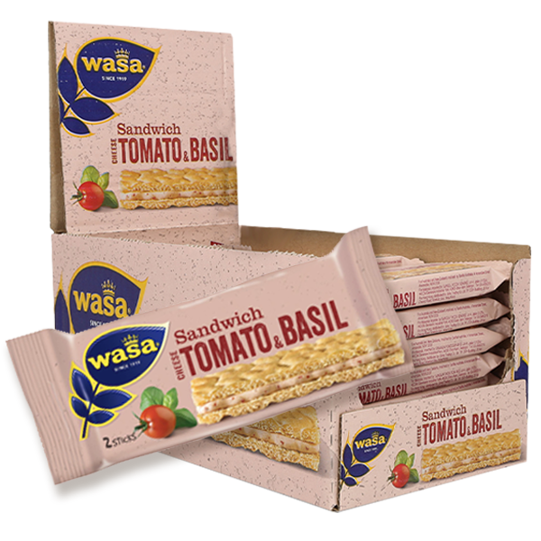 Wasa Sandwich Cheese Tomato Basil 24x40g