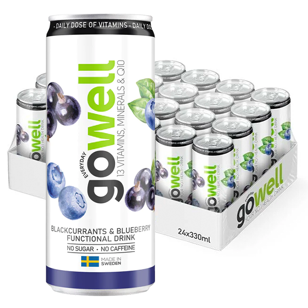 Gowell Svarta vinbär/Blåbär 33cl x 24st