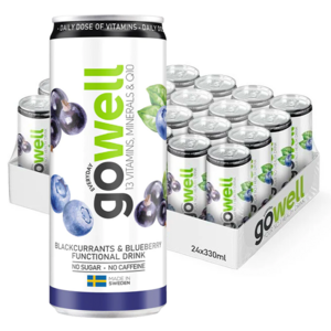 Gowell Svarta vinbär/Blåbär 33cl x 24st