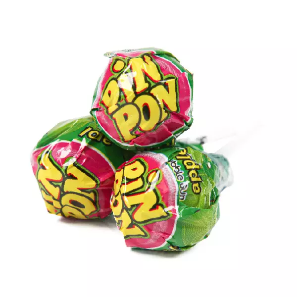Pin Pon Lollipop Gum Sour Apple