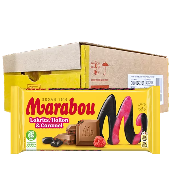 Marabou Lakrits Hallon Caramel 185g x17
