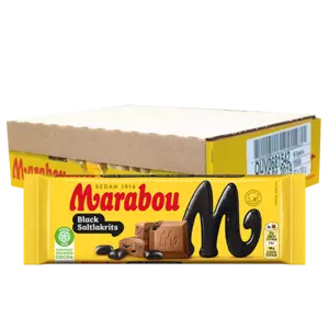 Marabou Black Saltlakrits 100g x 24st