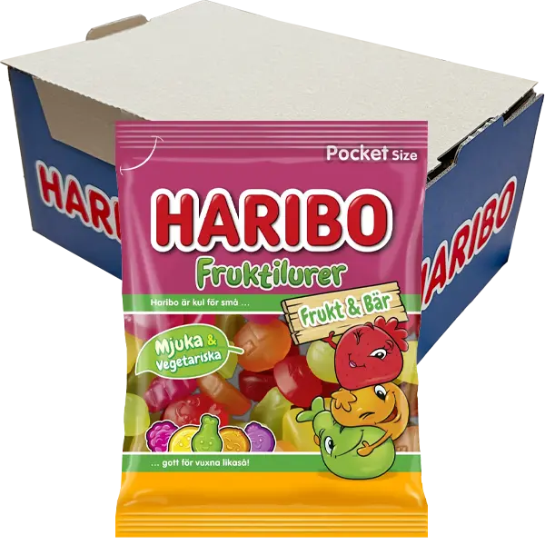 Haribo Fruktilurer Frukt&Bär 80g x 24st
