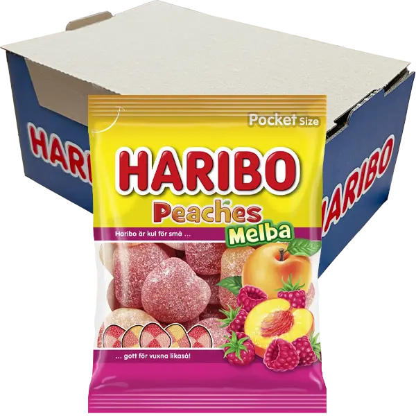 Haribo Peaches Raspberry 80g x 24st