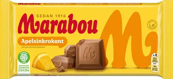 Marabou Apelsinkrokant 200g