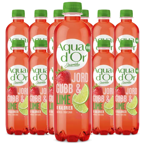 Aquador Jordgubb/Lime Kolsyrad 50cl x 12