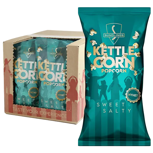 Sundlings Kettle Corn Popcorn 50g x 12st