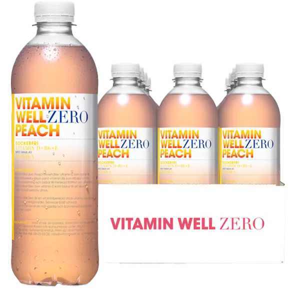 Vitamin Well Zero Peach 50cl x12st