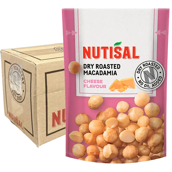 Nutisal Roasted Macadamias Cheese 10x80g