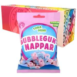 Sura Mini Bubblegumnappar 70g x 18st