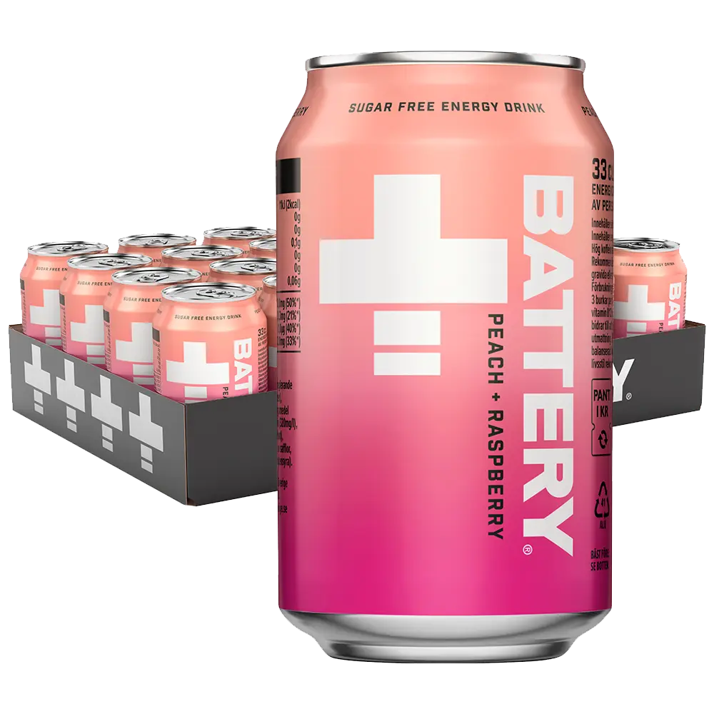Battery Peach Raspberry 33cl x 24st