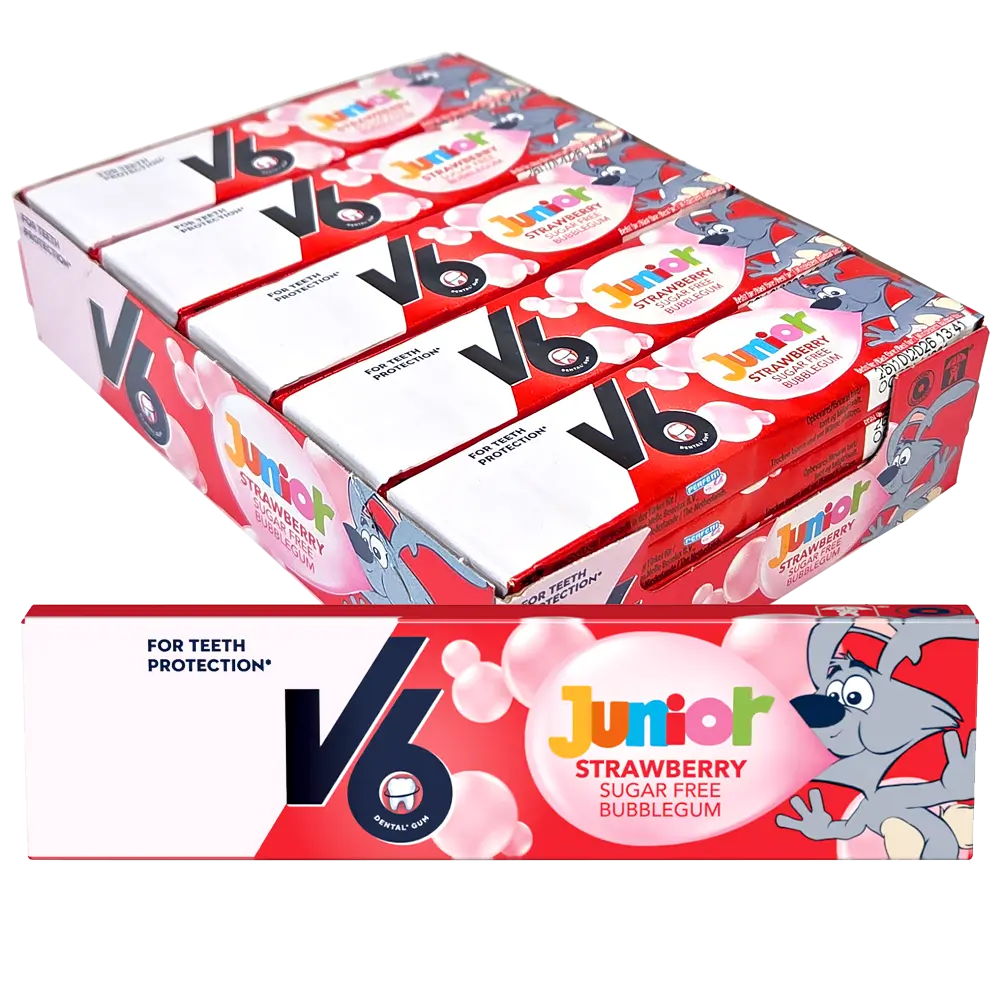 V6 Junior Bubblegum Strawberry 20st x22g
