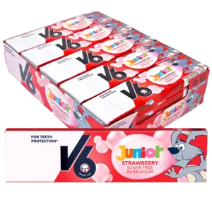 V6 Junior Bubblegum Strawberry 20st x22g