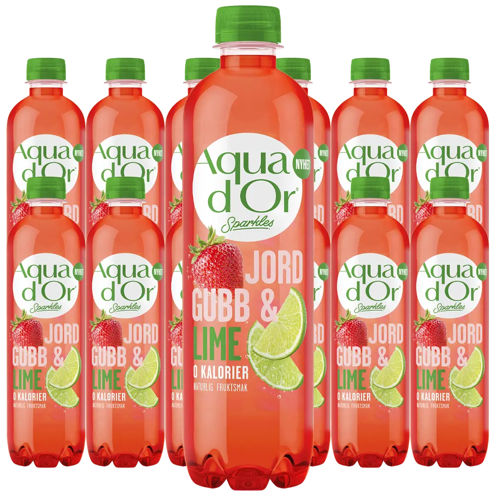 Aquador Jordgubb/Lime Kolsyrad 50cl x 12