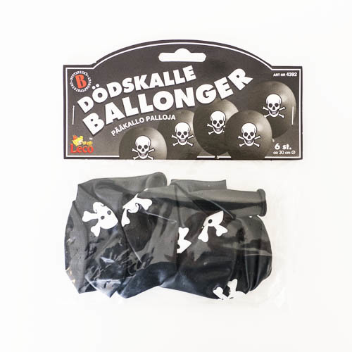 Dödskalleballonger - 6 st /