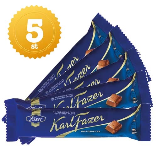 5st - Karl Fazer Mjölkchoklad 39g /