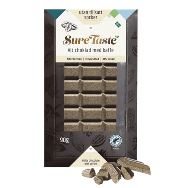 Sure Taste Vit Choklad med Kaffe 90g