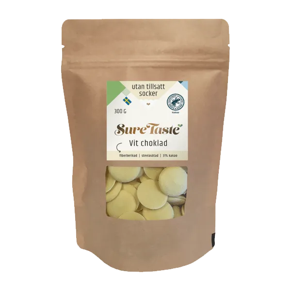 Sure Taste Chokladpellets Vit 300g