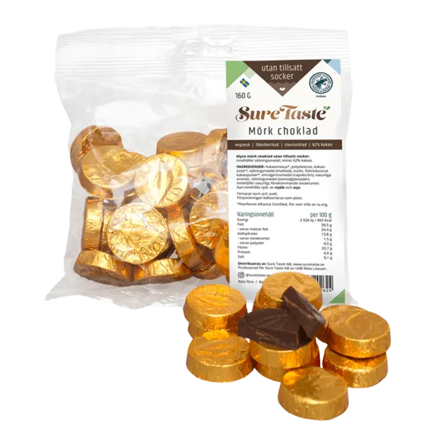 Chokladmynt Mörk Choklad Guld 160g