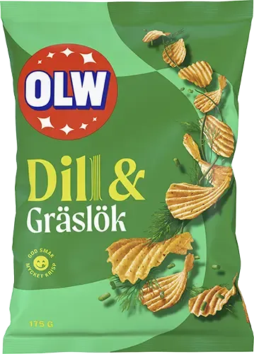 OLW DILL & GRÄSLÖK CHIPS 175 GR