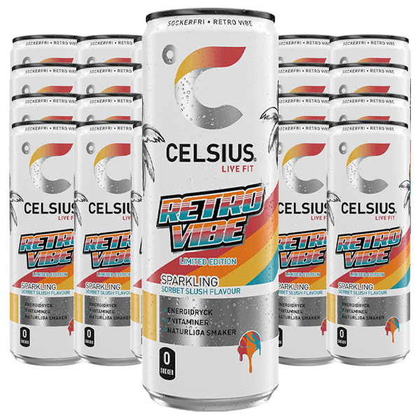 Celsius Retro Vibe Limited 24st x 355ml | Sortiment | Gottegrisen
