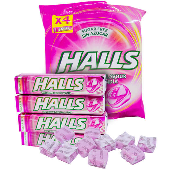 Halls Watermelon Sockerfri 4-pack /
